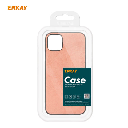 For iPhone 11 ENKAY ENK-PC0282 2 in 1 Business Series Fabric Texture PU Leather + TPU Soft Slim Case Cover ＆ 0.26mm 9H 2.5D Tempered Glass Film, For iPhone 11