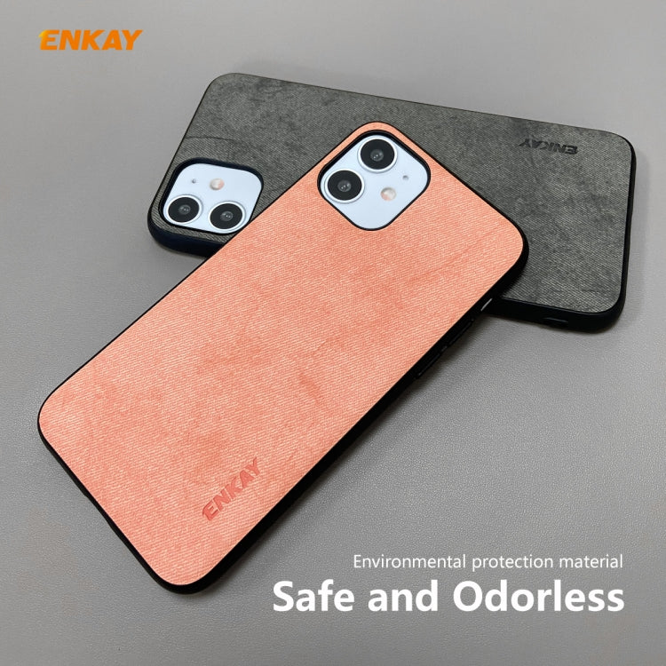 For iPhone 11 ENKAY ENK-PC0282 2 in 1 Business Series Fabric Texture PU Leather + TPU Soft Slim Case Cover ＆ 0.26mm 9H 2.5D Tempered Glass Film, For iPhone 11