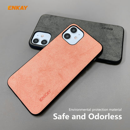 For iPhone 11 ENKAY ENK-PC0282 2 in 1 Business Series Fabric Texture PU Leather + TPU Soft Slim Case Cover ＆ 0.26mm 9H 2.5D Tempered Glass Film, For iPhone 11