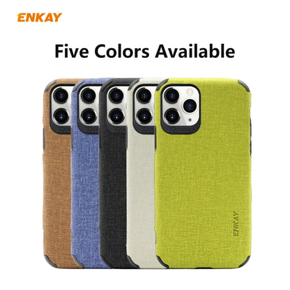 For iPhone 11 Pro Max ENKAY ENK-PC0332 2 in 1 Business Series Denim Texture PU Leather + TPU Soft Slim Case Cover ＆ 0.26mm 9H 2.5D Tempered Glass Film, For iPhone 11 Pro Max