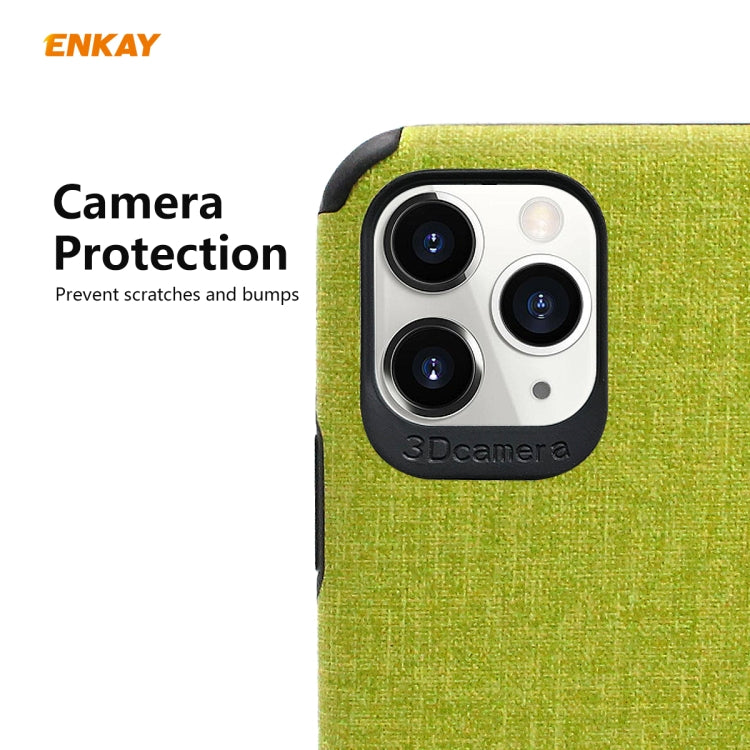 For iPhone 11 Pro ENKAY ENK-PC0322 2 in 1 Business Series Denim Texture PU Leather + TPU Soft Slim Case Cover ＆ 0.26mm 9H 2.5D Tempered Glass Film, For iPhone 11 Pro