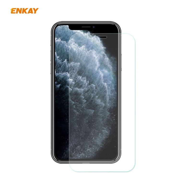 For iPhone 11 Pro ENKAY ENK-PC0322 2 in 1 Business Series Denim Texture PU Leather + TPU Soft Slim Case Cover ＆ 0.26mm 9H 2.5D Tempered Glass Film, For iPhone 11 Pro