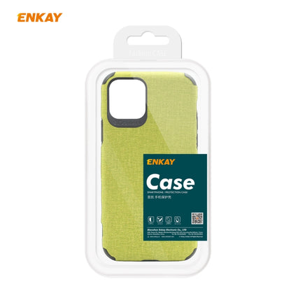 For iPhone 11 ENKAY ENK-PC0312 2 in 1 Business Series Denim Texture PU Leather + TPU Soft Slim Case Cover ＆ 0.26mm 9H 2.5D Tempered Glass Film, For iPhone 11