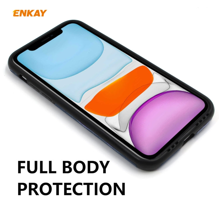 For iPhone 11 ENKAY ENK-PC031 Business Series Denim Texture PU Leather + TPU Soft Slim Case Cover, For iPhone 11