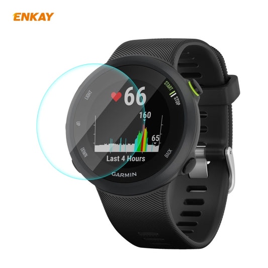ENKAY Hat-Prince 0.2mm 9H 2.15D Protecteur d'écran en verre trempé à bords incurvés Film de protection, pour Garmin Forerunner 45 / 45S, pour Garmin Forerunner 735 / 735XT, pour Garmin Instinct Tactical, pour Garmin Approach S62, pour Garmin Swim 2