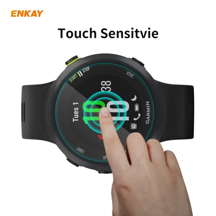 2 PCS ENKAY Hat-Prince 0.2mm 9H 2.15D Curved Edge Tempered Glass Screen Protector  Watch Film, For Garmin Forerunner 45 / 45S, For Garmin Forerunner 735 / 735XT, For Garmin Instinct Tactical, For Garmin Approach S62, For Garmin Swim 2