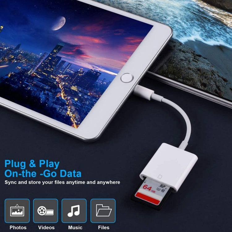 ZS-KL21810 8 Pin to SD Card Camera Card Reader Adapter, Support All iOS System, SD Card Slot