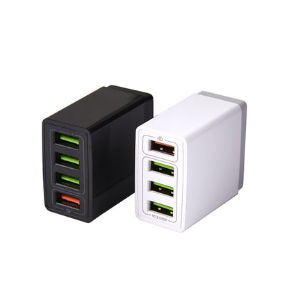 2 in 1 1m USB to 8 Pin Data Cable + 30W QC 3.0 4 USB Interfaces Mobile Phone Tablet PC Universal Quick Charger Travel Charger Set, US Plug, 8 Pin Set US Plug