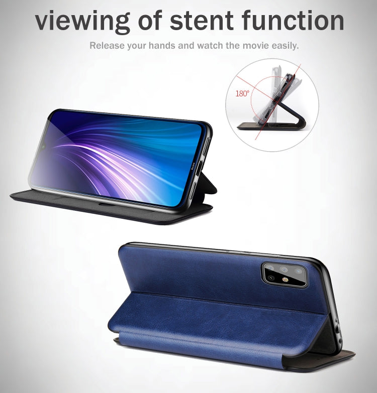 Integrated Electricity Pressing Retro Texture Magnetic TPU+PU Leather Case with Card Slot & Holder, For OPPO K5 / Realme XT / Realme X2, For OPPO A52 / A72 / A92