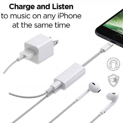 ZS-S1801 2 in 1 8 Pin Male to 8 Pin Charging + 8 Pin Audio Female Connector Earphone Adapter, Support Calls, Compatible with IOS 13 System