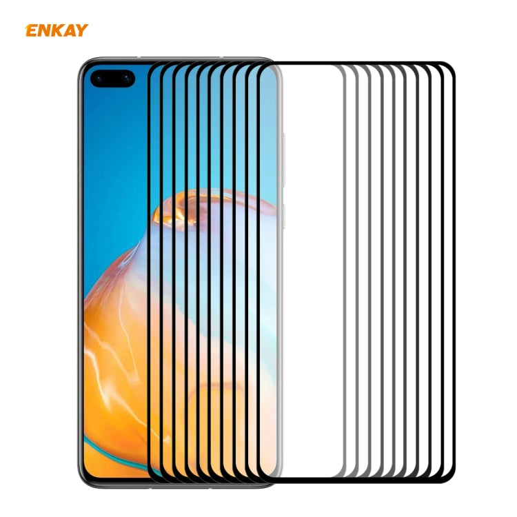 10 PCS ENKAY Hat-Prince Full Glue 0.26mm 9H 2.5D Tempered Glass Full Coverage Film, For Huawei P40, For Huawei P40 Lite, For Huawei Y5p, For Huawei Y6p, For Huawei Honor X10 5G, For Huawei P40 Lite E, For Redmi 10X 4G / Redmi Note 9(10pcs)             ...