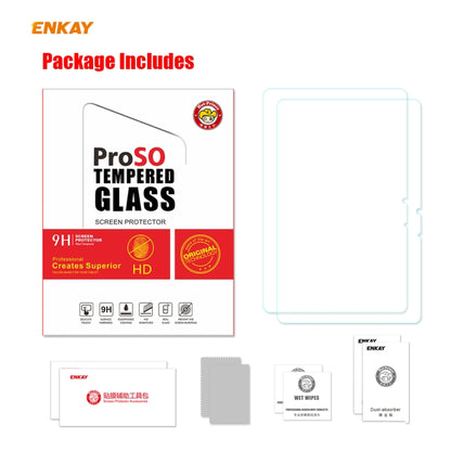For Samsung Galaxy Tab S7 2 PCS ENKAY Hat-Prince 0.33mm 9H Surface Hardness 2.5D Explosion-proof Tempered Glass Protector