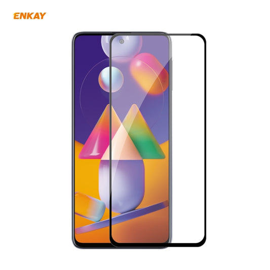Film de protection en verre trempé ENKAY Hat-Prince à couverture complète, colle intégrale, 0,26 mm, dureté 9H, bords 2,5D, pour Samsung Galaxy M31s, pour OnePlus Nord