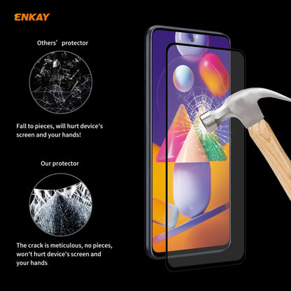 ENKAY Hat-Prince Full Glue 0.26mm 9H 2.5D Tempered Glass Full Coverage Film, For Samsung Galaxy M31s, For OnePlus Nord