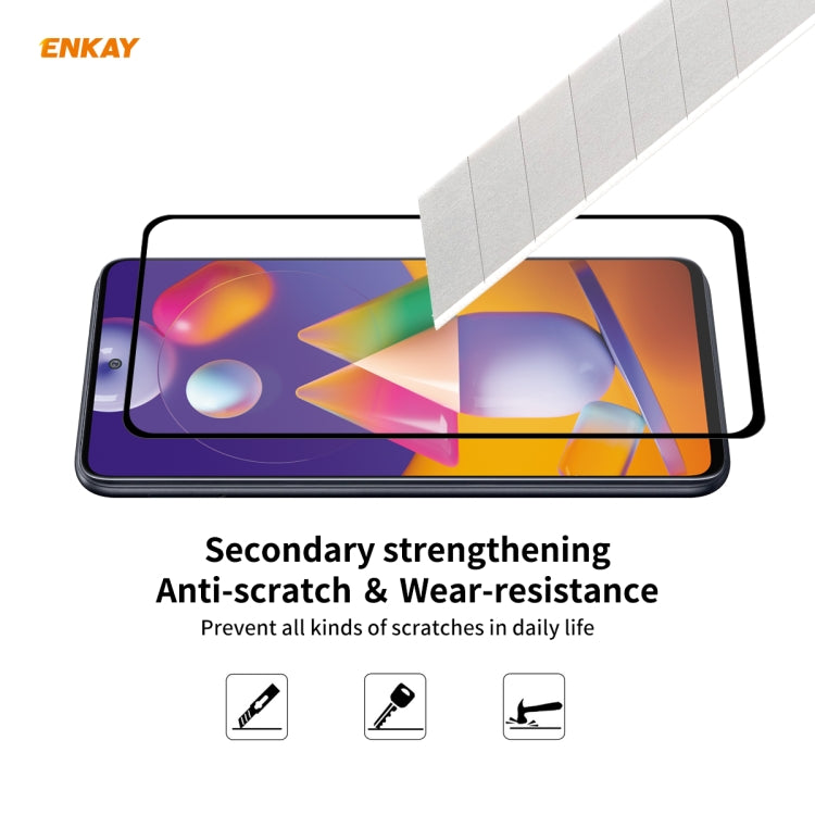 ENKAY Hat-Prince Full Glue 0.26mm 9H 2.5D Tempered Glass Full Coverage Film, For Samsung Galaxy M31s, For OnePlus Nord