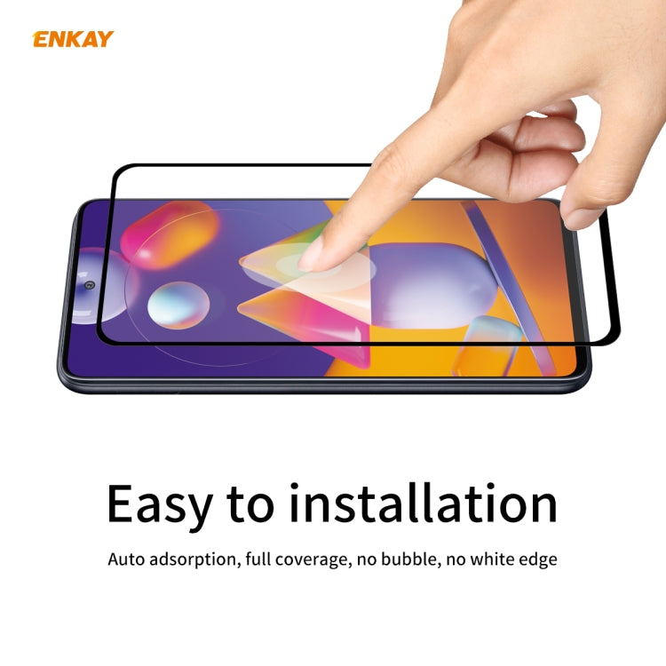 ENKAY Hat-Prince Full Glue 0.26mm 9H 2.5D Tempered Glass Full Coverage Film, For Samsung Galaxy M31s, For OnePlus Nord
