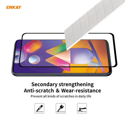 5 PCS ENKAY Hat-Prince Full Glue 0.26mm 9H 2.5D Tempered Glass Full Coverage Film, For Samsung Galaxy M31s, For OnePlus Nord