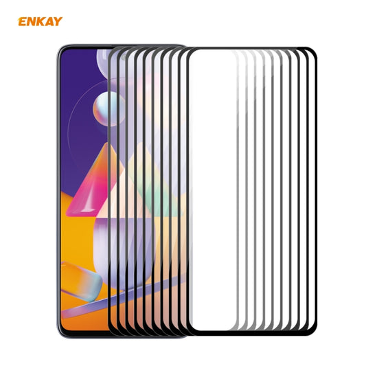 10 PCS ENKAY Hat-Prince Film de protection en verre trempé 0,26 mm 9H 2,5D à colle complète, pour Samsung Galaxy M31s, pour OnePlus Nord