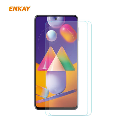 2 PCS ENKAY Hat-Prince 0.26mm 9H 2.5D Curved Edge Tempered Glass Film, For OnePlus Nord, For Galaxy M31s 2 PCS