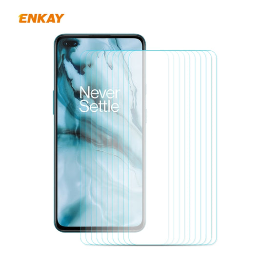 10 films de protection en verre trempé ENKAY Hat-Prince 0,26 mm 9H 2,5D à bords incurvés, pour OnePlus Nord, pour Galaxy M31s