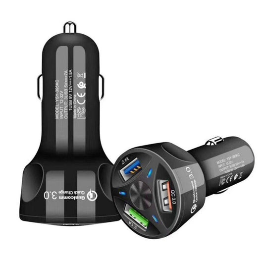 Chargeur de voiture universel pour téléphone portable et tablette QC3.0, 3 ports USB, 35 W haute puissance