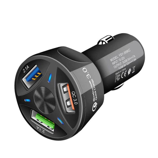 Chargeur de voiture universel pour téléphone portable et tablette QC3.0, 3 ports USB, 35 W haute puissance