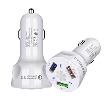 QC3.0 3 USB 35W High Power Vehicle Charger / Mobile Phone Tablet Universal Vehicle Charger