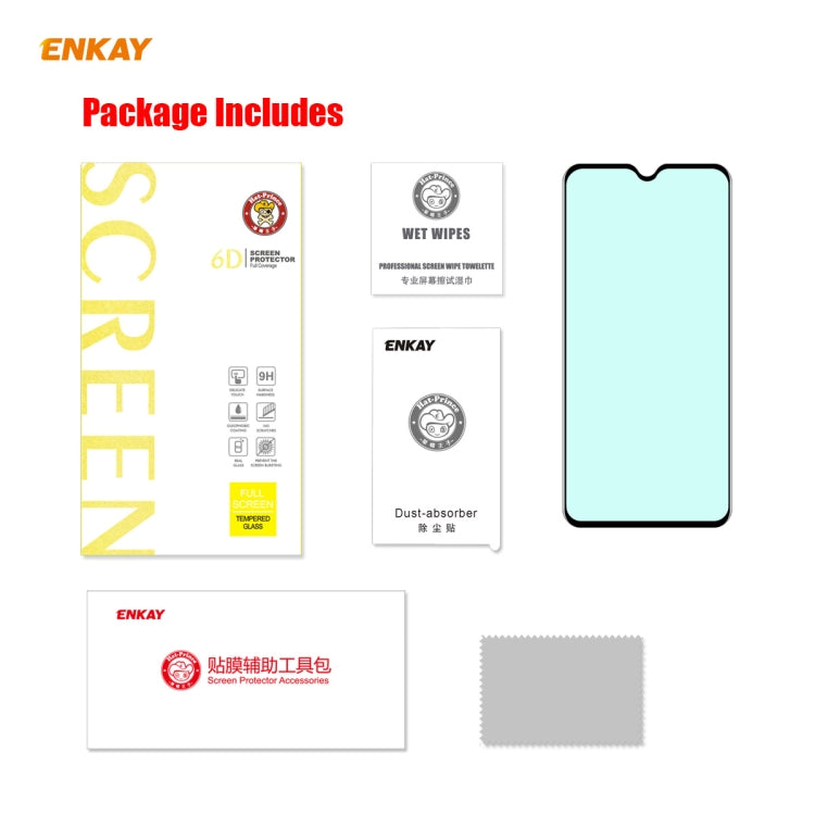 ENKAY Hat-Prince 0.26mm 9H 6D Curved Full Screen Eye Protection Green Film Tempered Glass Protector, For Xiaomi Redmi Note 8 Pro, For Redmi Note 9S/Note 9 Pro (Max), ForRedmi 10X 4G / Redmi Note 9, For Samsung Galaxy A71, For Samsung Galaxy A41        ...