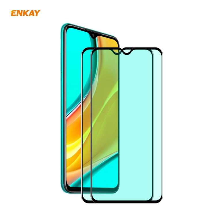 2 PCS ENKAY Hat-Prince 0.26mm 9H 6D Curved Full Screen Eye Protection Green Film Tempered Glass Protector, For Xiaomi Redmi Note 8 Pro, For Xiaomi Redmi Note 9S/Note 9 Pro, For Redmi 10X 4G/Redmi Note 9, For Samsung Galaxy A71, For Samsung Galaxy A41  ...