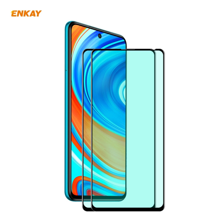 2 PCS ENKAY Hat-Prince 0.26mm 9H 6D Curved Full Screen Eye Protection Green Film Tempered Glass Protector, For Xiaomi Redmi Note 8 Pro, For Xiaomi Redmi Note 9S/Note 9 Pro, For Redmi 10X 4G/Redmi Note 9, For Samsung Galaxy A71, For Samsung Galaxy A41  ...