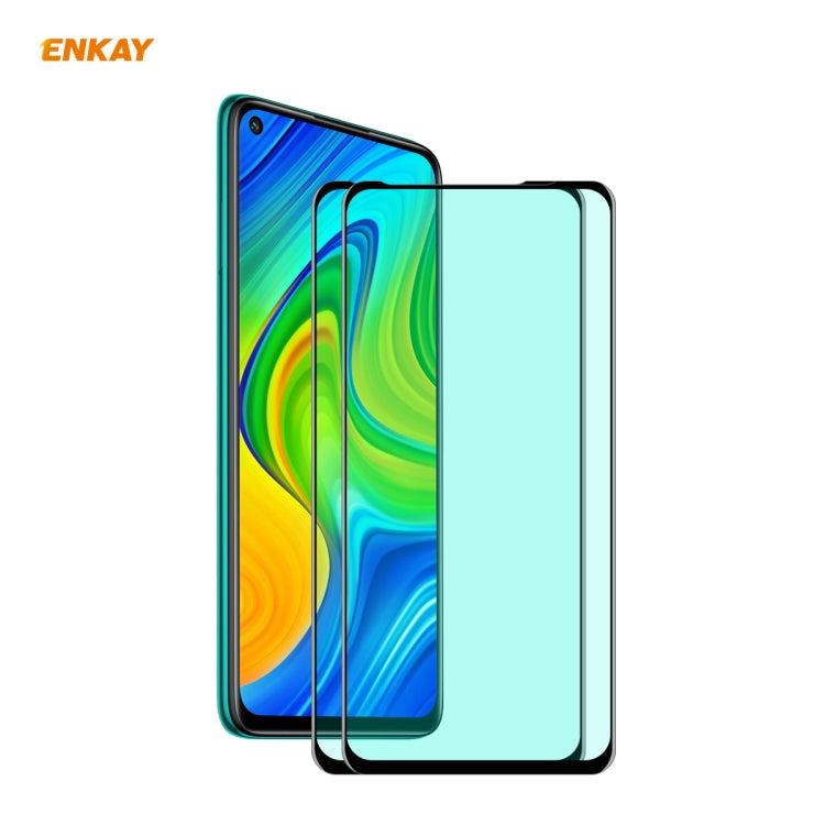 2 PCS ENKAY Hat-Prince 0.26mm 9H 6D Curved Full Screen Eye Protection Green Film Tempered Glass Protector, For Xiaomi Redmi Note 8 Pro, For Xiaomi Redmi Note 9S/Note 9 Pro, For Redmi 10X 4G/Redmi Note 9, For Samsung Galaxy A71, For Samsung Galaxy A41  ...