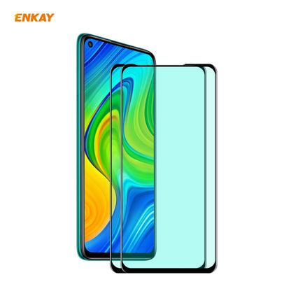 2 PCS ENKAY Hat-Prince 0.26mm 9H 6D Curved Full Screen Eye Protection Green Film Tempered Glass Protector, For Xiaomi Redmi Note 8 Pro, For Xiaomi Redmi Note 9S/Note 9 Pro, For Redmi 10X 4G/Redmi Note 9, For Samsung Galaxy A71, For Samsung Galaxy A41  ...