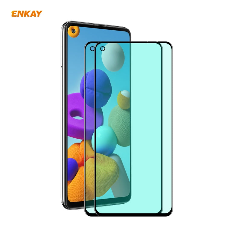 2 PCS ENKAY Hat-Prince 0.26mm 9H 6D Curved Full Screen Eye Protection Green Film Tempered Glass Protector, For Xiaomi Redmi Note 8 Pro, For Xiaomi Redmi Note 9S/Note 9 Pro, For Redmi 10X 4G/Redmi Note 9, For Samsung Galaxy A71, For Samsung Galaxy A41  ...