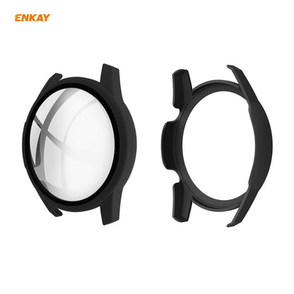 For Huawei Watch GT 2 42mm ENKAY Hat-Prince ENK-AC8201 Full Coverage PC Frosted Case + 9H Tempered Glass Protector