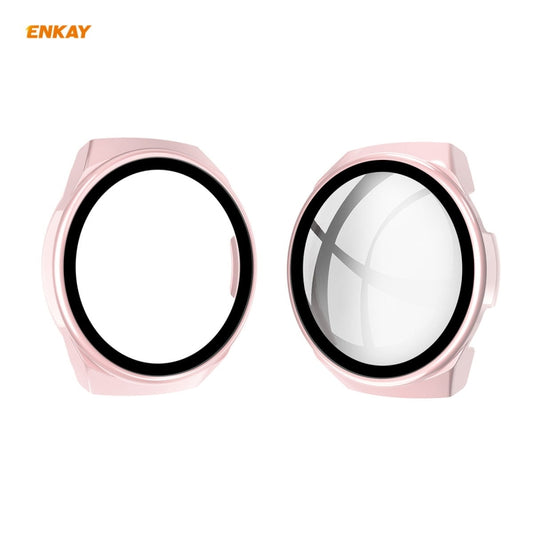 Pour Huawei Watch GT 2e 46mm ENKAY Hat-Prince ENK-AC8203 Coque Givrée en PC à Couverture Complète + Film de Protection en Verre Trempé 9H