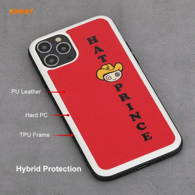 For iPhone 11 Pro Max Hat-Prince ENKAY ENK-PC0482 Cartoon Series PU Leather + PC Hard Slim Case Shockproof Cover ＆ 0.26mm 9H 2.5D Full Glue Full Coverage Tempered Glass Protector Film, For iPhone 11 Pro Max