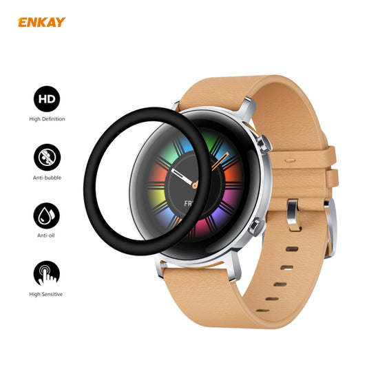 Film de protection d'écran souple ENKAY Hat-Prince 3D pleine écran (2 pièces) + bord PC + PMMA HD, pour Huawei Watch GT 2 42mm, pour Samsung Galaxy Active 2 40mm, pour Samsung Galaxy Active 2 44mm, pour Xiaomi Mi Band 4, pour Fitbit Versa 2