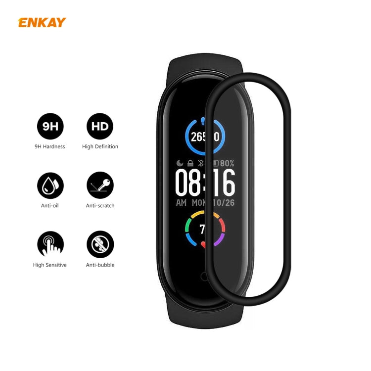For Xiaomi Mi Band 5 ENKAY Hat-Prince 3D Full Screen Soft PC Edge + PMMA HD Screen Protector Film, 1 PCS, 2 PCS
