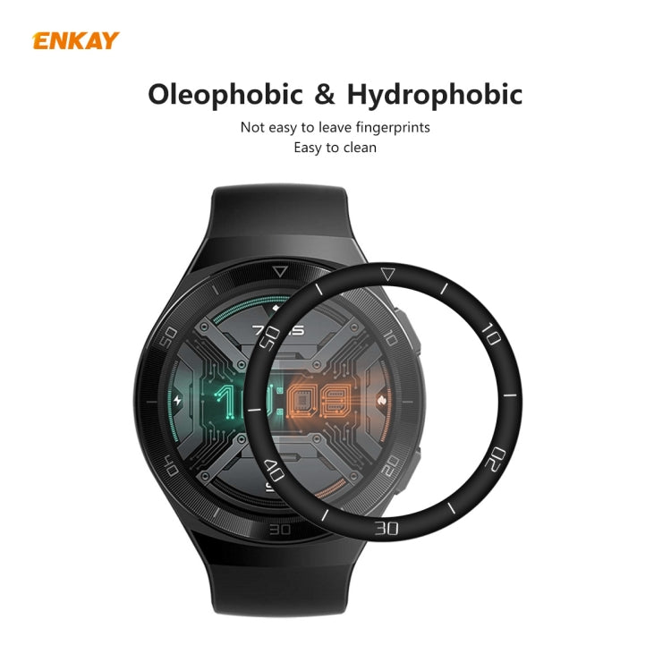 For Huawei Watch GT 2e 46mm 2 PCS ENKAY Hat-Prince 3D Full Screen Soft PC Edge + PMMA HD Screen Protector Film, With Scale, Without Scale