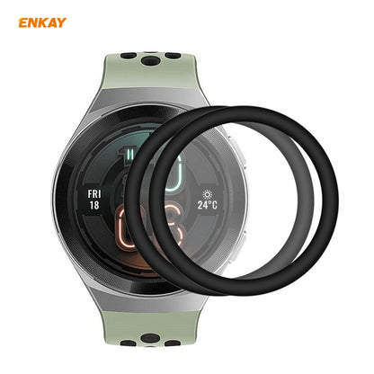 For Huawei Watch GT 2e 46mm 2 PCS ENKAY Hat-Prince 3D Full Screen Soft PC Edge + PMMA HD Screen Protector Film, With Scale, Without Scale