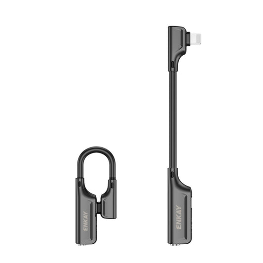 ENKAY ENK-AT103 8 Pin to 3.5mm Audio ＆ 8 Pin Charging Interfaces Converter Zinc Alloy Adapter, 3.5mm Audio ＆ 8 Pin Charging