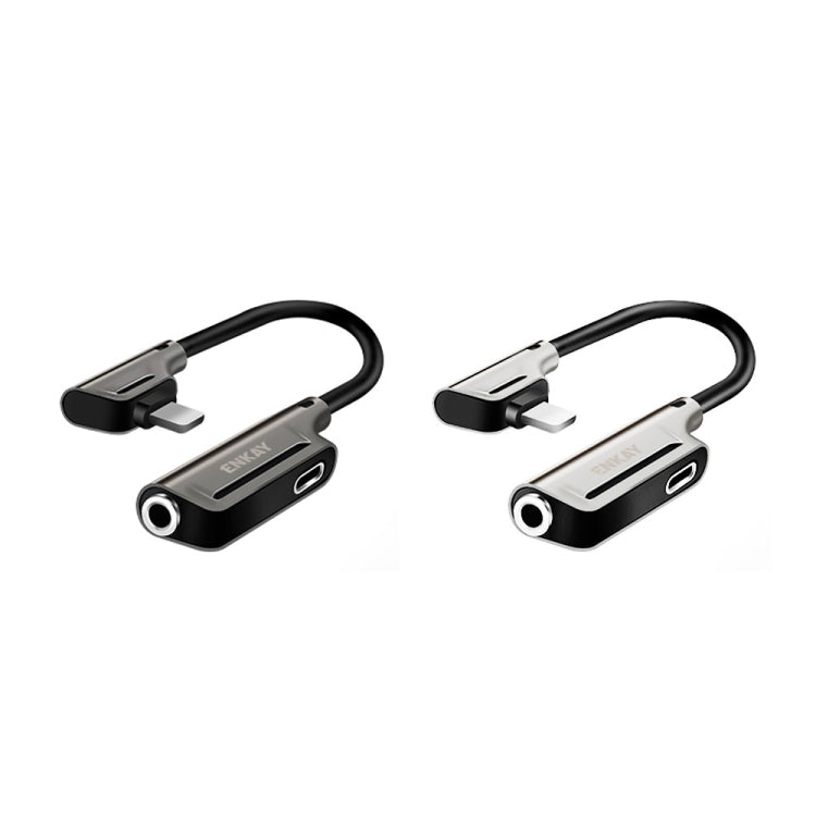 ENKAY ENK-AT103 8 Pin to 3.5mm Audio ＆ 8 Pin Charging Interfaces Converter Zinc Alloy Adapter, 3.5mm Audio ＆ 8 Pin Charging