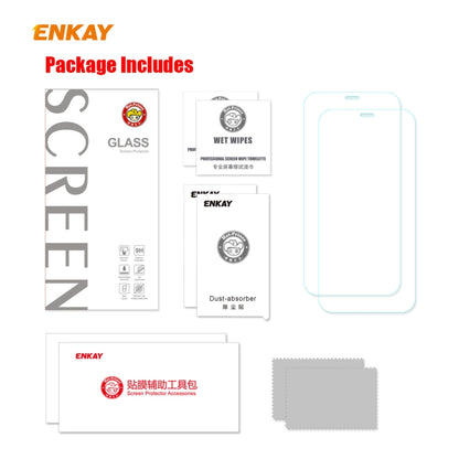 2 PCS ENKAY Hat-Prince 0.26mm 9H 2.5D Curved Edge Explosion-proof Tempered Glass Film, For iPhone 12 mini, For iPhone 12 / 12 Pro, For iPhone 12 Pro Max