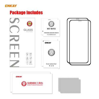 2 PCS ENKAY Hat-Prince Full Glue 0.26mm 9H 2.5D Tempered Glass Full Coverage Film, For iPhone 12 mini 2 PCS, For iPhone 12 / 12 Pro 2 PCS, For iPhone 12 Pro Max 2 PCS