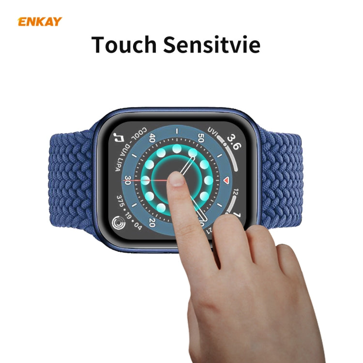 2 PCS ENKAY Hat-Prince 0.2mm 9H Surface Hardness 3D Explosion-proof Aluminum Alloy Edge Full Screen Tempered Glass Screen Film, For Apple Watch 6/5/4/SE 40mm, For Apple Watch 6/5/4/SE 44mm