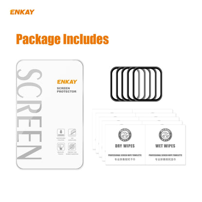 5PCS ENKAY Hat-Prince 0.2mm 9H Surface Hardness 3D Explosion-proof Aluminum Alloy Edge Full Screen Tempered Glass Screen Film, For Apple Watch 6/5/4/SE 40mm, For Apple Watch 6/5/4/SE 44mm