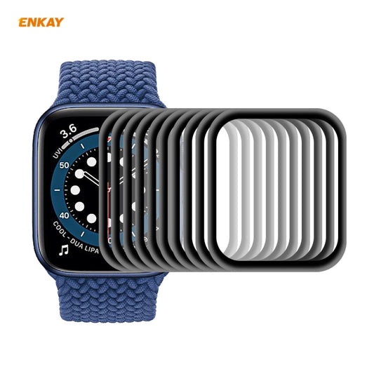 10 PCS ENKAY Hat-Prince Film de protection d'écran en verre trempé 3D anti-explosion avec bord en alliage d'aluminium d'une dureté de surface de 9H et d'une épaisseur de 0,2 mm, pour Apple Watch 6/5/4/SE 40mm, pour Apple Watch 6/5/4/SE 44mm