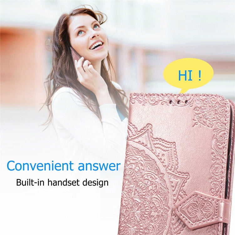 Mandala Flower Embossed Horizontal Flip Leather Case with Bracket / Card Slot / Wallet / Lanyard, For OPPO A52, For OPPO A92S, For OPPO Realme C12, For OPPO Realme C15, For OPPO A52 5G
