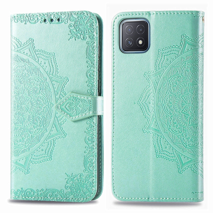Mandala Flower Embossed Horizontal Flip Leather Case with Bracket / Card Slot / Wallet / Lanyard, For OPPO A52, For OPPO A92S, For OPPO Realme C12, For OPPO Realme C15, For OPPO A52 5G