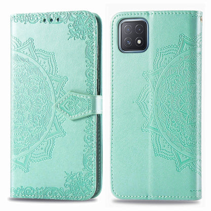 Mandala Flower Embossed Horizontal Flip Leather Case with Bracket / Card Slot / Wallet / Lanyard, For OPPO A52, For OPPO A92S, For OPPO Realme C12, For OPPO Realme C15, For OPPO A52 5G